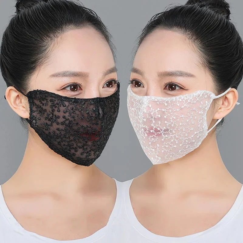 1/2 шт. черно-белая кружевная  – обзор и цена Cloth Face Mask Washable